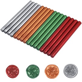 Yoption 16 Pack Christmas Glue Gun Sealing Wax Sticks for Wax Seal Stamp, Great for Wedding Invitations, Cards, Envelopes (Christmas Series Color)