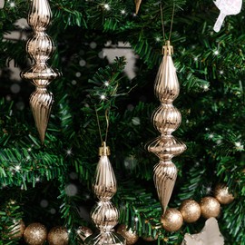 Melody Maison Set of 6 Champagne Rose Gold Pendant Baubles