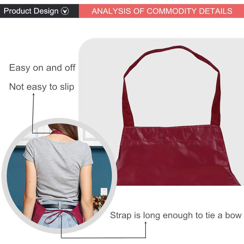 SEIFINI Premium PU Kitchen Aprons for Women with Pocket, Oil