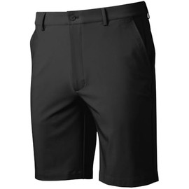 Greg Norman Men's Flat Front Stretch Tech 9In Golf Shorts Black 34