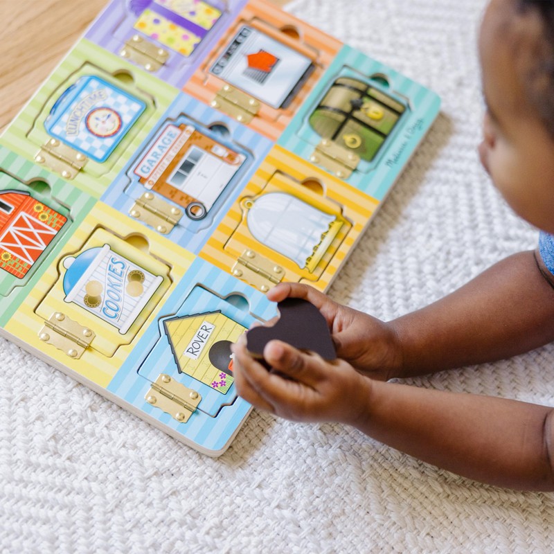 Melissa & Doug Wooden Hide & Seek Activity Board –