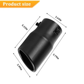 FALVFUN Car Exhaust Tip, 2.6" Inlet 3" Outlet 5.79" Length Stainless Steel Vehicle Exhaust Tail Pipe, Automotive Tail Throat Tailpipe Modification Accessories, Universal for Most Vehicles (Black)