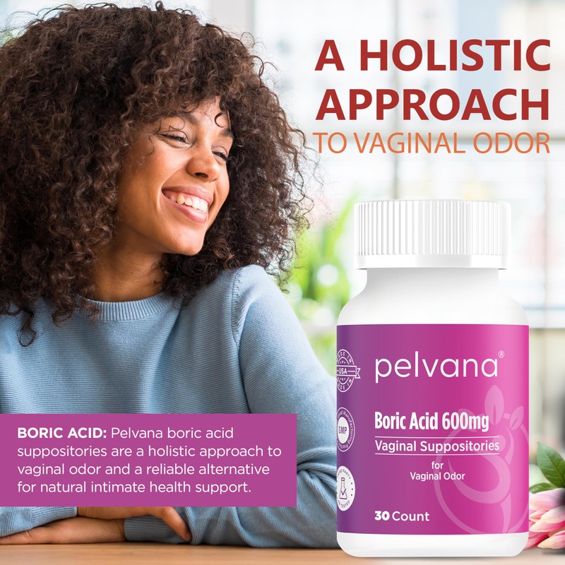 Pelvana Boric Acid Suppositories for Women 30 + 7 Applicators