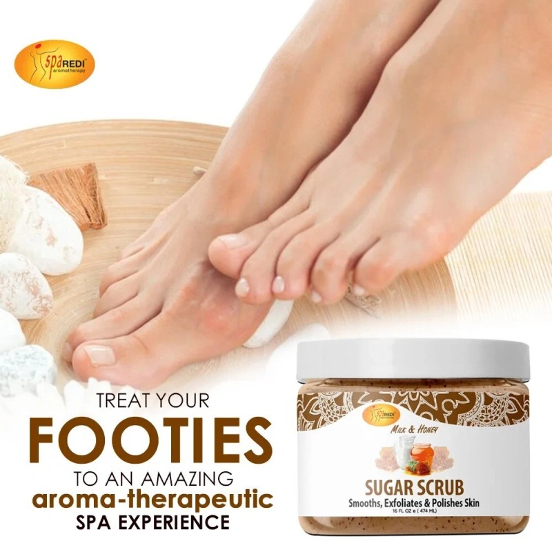 Spa Redi Sugar Body Scrub Milk & Honey 16 oz