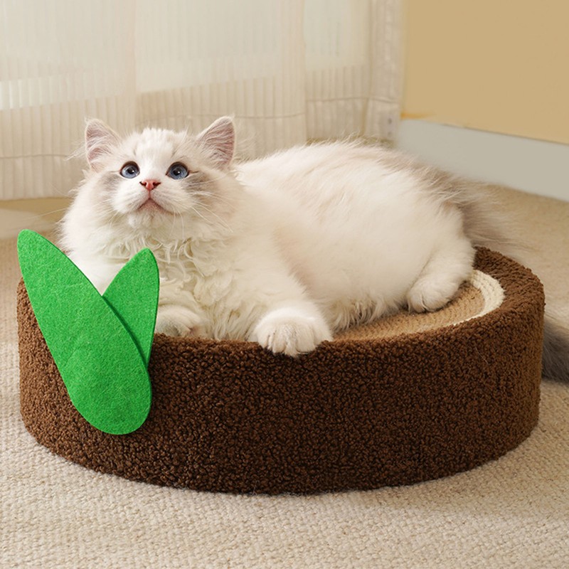 Round Cat Scratch Bowl Scratch Resistant Comfortable Sisal Lasting Cat