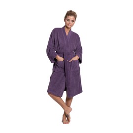 Turkuoise Soft & Absorbent Towel Robe, 100% Cotton Turkish Terry Cloth Kimono Bathrobes for Women