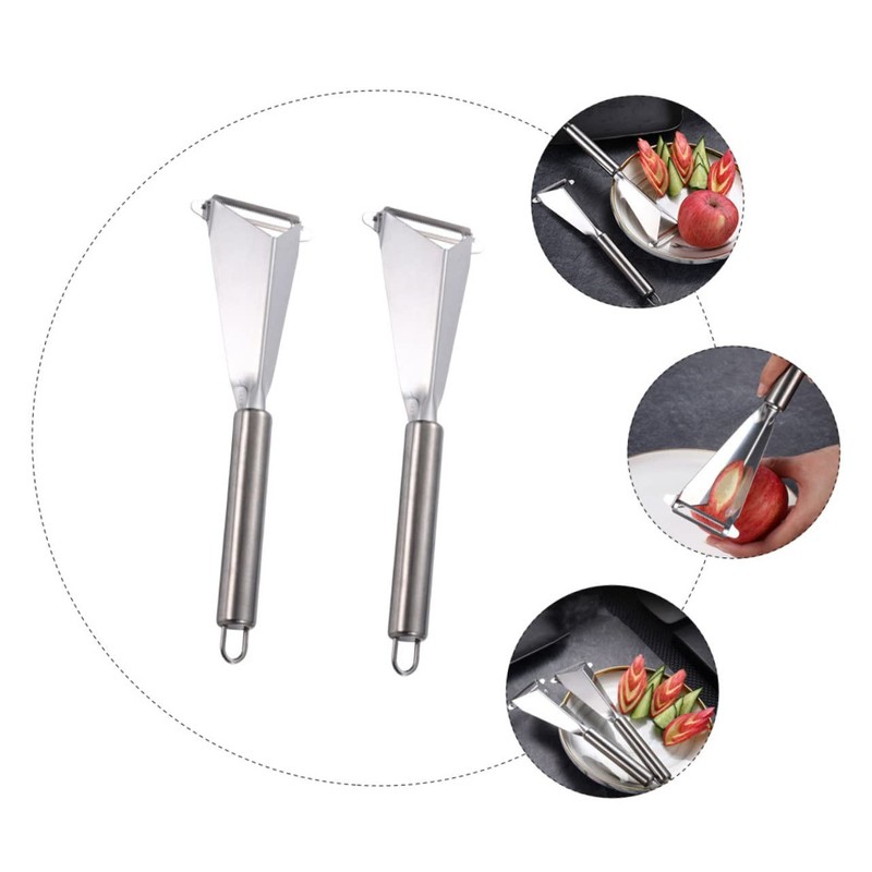 OSALADI Fruit Engraving Blades: 2pcs Stainless Steel V- Shape Fruit