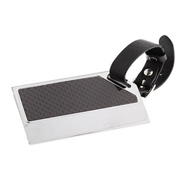 Stratton Chrome Plated Carbon Fibre Luggage Tag - Gift Boxed