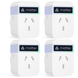 meross Matter Smart Plug Mini, WiFi Outlet with Energy Monitoring for Home Automation, Remote & Voice Control, Compatible with Alexa, Google, Apple HomeKit, and SmartThings, 4 Pack