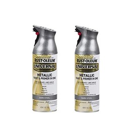 Rust-Oleum 262662-2PK Universal All Surface Metallic Spray Paint, 11 oz, Dark Steel, 2 Pack