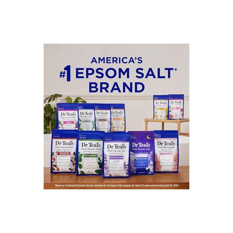 Dr Teal's Pure Epsom Salt, Lavender & Eucalyptus Duo Bundle,