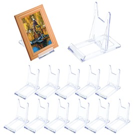 MABAHON 12Pcs Acrylic Plate Stands,Clear Display Stand Adjustable Clear Acrylic Plastic Display Stands Easel Multifunctional Display Holder for Photos, Place Cards, Phones, Books ( 6 x 11.2 x 10.5 cm)