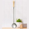 Zendeu Wood-Handle Paella Skimmer Spoon (26 inch Long)