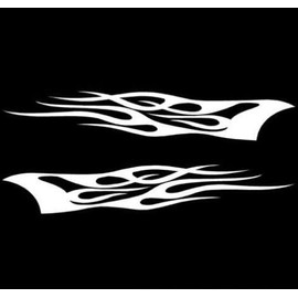 Ranger Products Pair of Tribal Art Flames Splash Decal Sticker, Die Cut Vinyl Decal for Windows, Cars, Trucks, Tool Boxes, laptops, MacBook - virtually Any Hard, Smooth Surface