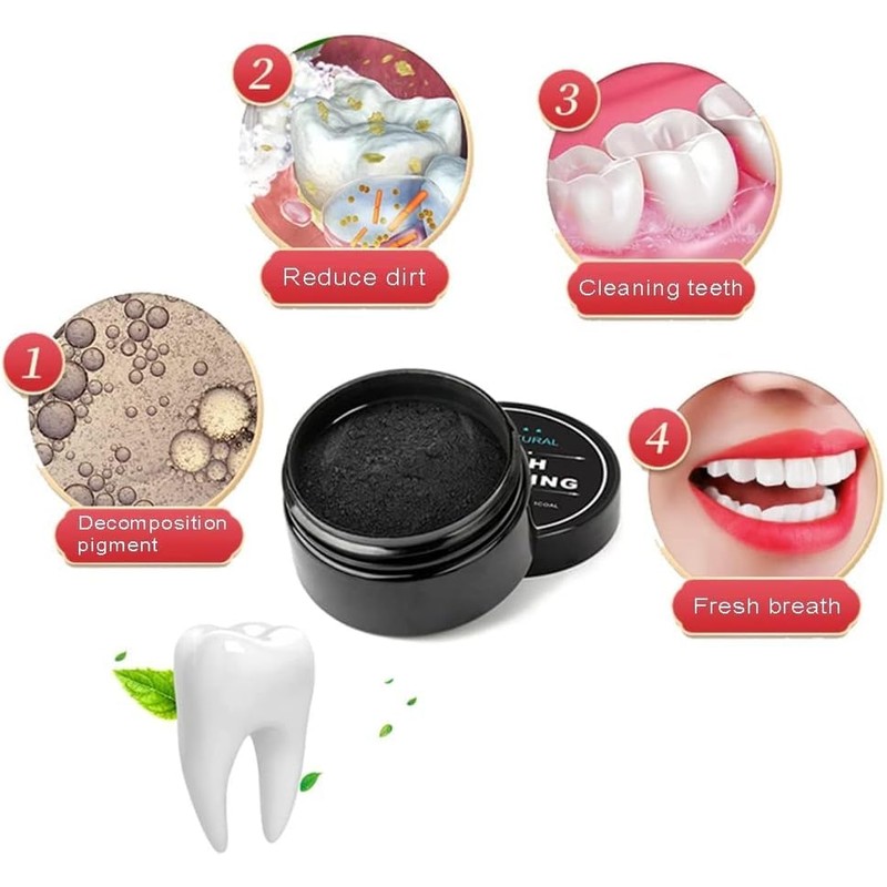 2-Pack Teeth Whitening Charcoal Powder, WUBLSYAN Activated Charcoal Tooth Cleaning