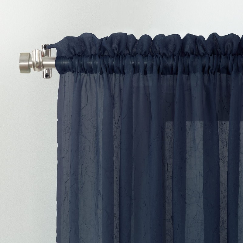 No. 918 Erica Crushed Textured Sheer Voile Rod Pocket Curtain