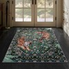 Geanlod Tiger Washable Rugs 3x5ft, Green Entryway Jungle Rugs Non