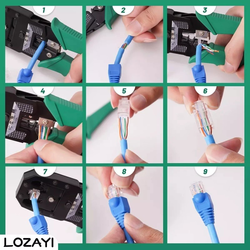 MIZETLI Pinzas Crimpadoras Ponchadoras Rj45 Sacabocados Herramientas