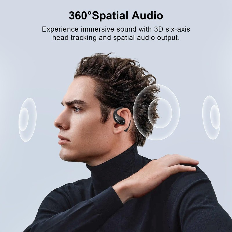 Psadhi Open Ear Clip Wireless Earbuds Bone Conduction Headphones, Bluetooth