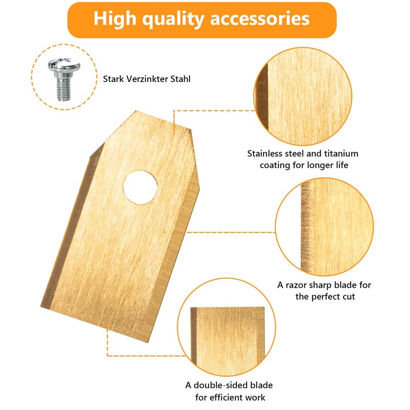 AGAKY Titanium Blades, 30x Replacement Titanium Blades, Lawn Mower Cutting