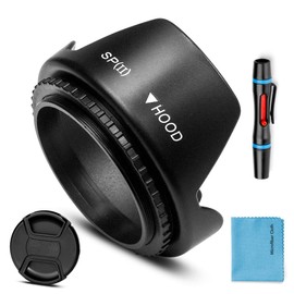 49mm Lens Hood,Fotover Universal Tulip Flower Lens Hood Sun Shade with Centre Pinch Lens Cap for Canon Nikon Sony Pentax Olympus Fuji Camera