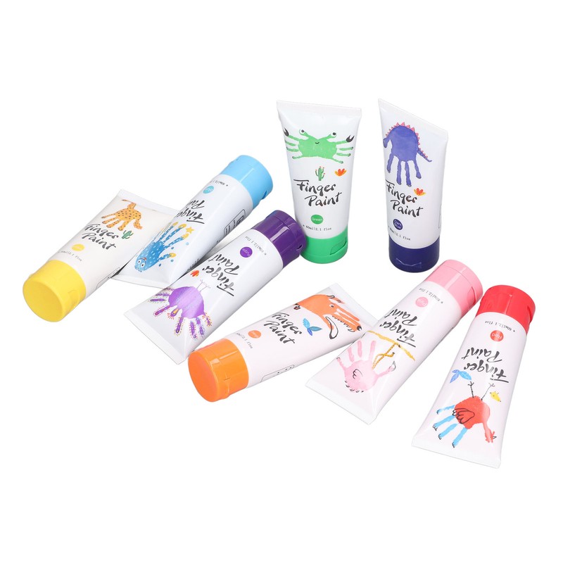 8PCS Finger Paints Safe Washable DIY Kids Finger Paints for