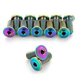Terske Unique Ultra-Low Profile Oil Slick Titanium Bottle Cage Bolts