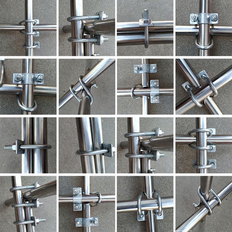 Surprecision 2 Pcs Cross-Connector Pipe Clip Galvanized Steel Cross Pipe