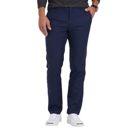 Mizzen+Main Men's Baron Chino Pants - Lightweight, Wrinkle-Resistant & Moisture-Wicking Men's Pants with 2-Way Stretch, Trim Fit Navy