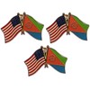 3 Eritrea USA Friendship Flag Lapel Pins Pack of 3