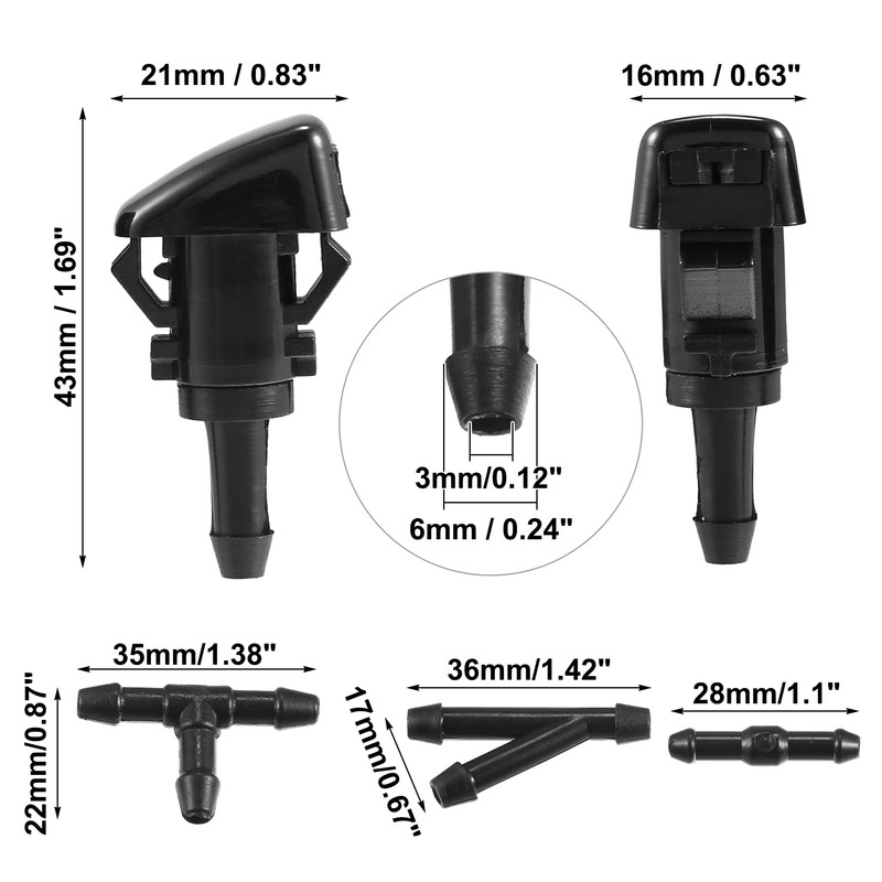 X AUTOHAUX 2pcs Windshield Washer Nozzle for Subaru Impreza 2008-2014