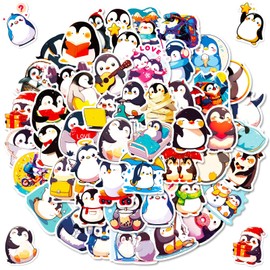 100 PCS Penguin Stickers Penguin Hug, Cute Animal Decoration Vinyl Waterproof Sticker for Water Bottle Laptop Guitar Phone Skateboard, Kids Gifts, 2025 Friend Penguin Decor, for Teen Childrens Girls