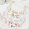 Vakkery Flower Bride Wedding Hair Vine Pearl Hair Accessories Bridal