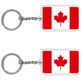 FHZJKJX Canada Flag Keychain Canadian Key Ring-(2 Pack Canada), Canada Flag, medium size