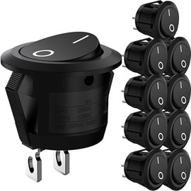 10 Pcs 12v Switch,Toggle Switch,Rocker Switch,for Auto Boat Homehold Application,Car Boat Homehold Application Industrial Equipment(Black)