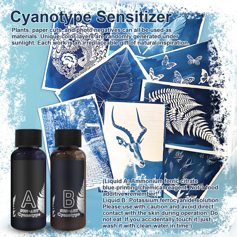 Cyanotype Kit, Cyanotype with Cyanotype Paper with 12 Tools, 50