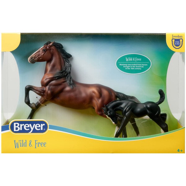 Breyer Horses Freedom Series Wild and Free | Horse and Foal Set | Horse Toy | 9.75" x 7" | 1:12 Scale | Model #62227