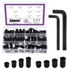 Swpeet 122Pcs 1/4" + 5/16" Black Zinc Plated Carbon Steel