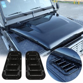 DIYUCAR 1 Pair Car Front Bonnet Vent Hood Side Trim Cover Steel Airflow Intake Shovel Vent Snow Cover Fit for LR Defender 90 110 2004-2019