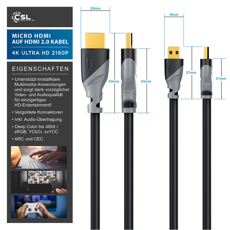 microHDMI to HDMI Vol3