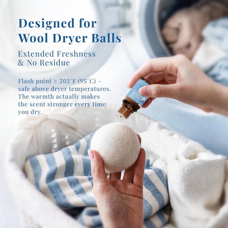 Laundry Fragrance Oil Set, Long-Lasting Scent for Dryer Balls 10ml