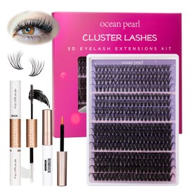 Ocean Pearl Ocean Pearl Lash Clusters 320PCS 12-20MM 30D+40D+80D+100D Lash Extension Kit Lashes Clusters Eyelashes Cluster Eyelash Extensions Thick Individual Lashes Kit with Super Bond&Seal&Remover&Tweezer-4