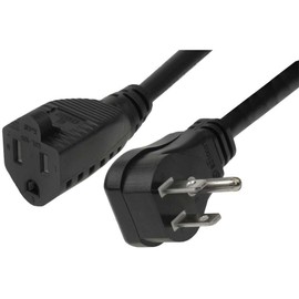 C2G Power Cord, Flat Plug Extension Cord, 18 AWG, Black, 1.5 Feet (0.45 Meters), Cables to Go 29804