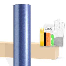 60"x180" (5FTx15FT) Matte Metallic Satin Pearl Frosted Blue Vinyl Wrap Auto Car Sticker Decal Film Sheet Bubble Free Air Release Technology with Tool Kit