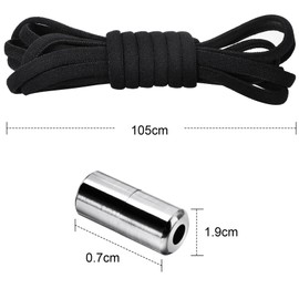 Feibmir 2 Pair Elastic Laces Without Ties,Laces Children,Elastic Laces Black,Cord Ankles Without Ties