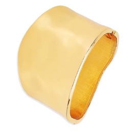 Women's Wide Thick Hammered Twist Chunky Bracelet 18K Gold Plated Metal Bangle Delicate Tribal Unique Retro Statement Bracelet Cuff Fashion Costume Jewelry (Gold, One Size)