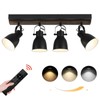 KEESFU Lighting Farmhouse Track Lighting Dimmable with Remote Control, 4