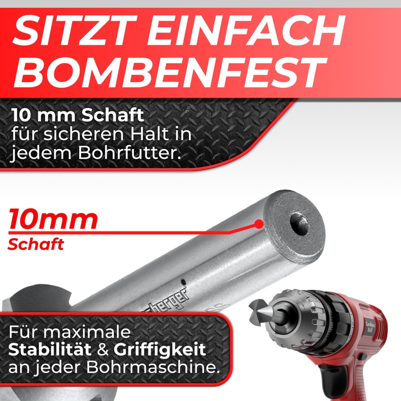 Woltersberger® 6-Piece TiN Coated Countersink Set 90° Diameter 6.3-20.5 mm