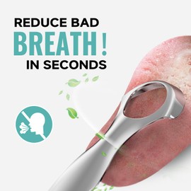 RONAVO Tongue Scraper Tongue Cleaner (2024) Tongue Scraper for Adults Portable Storage Tongue Coating Removal Bad Breath Care Metal Tongue Scraper with Black Carrying Case