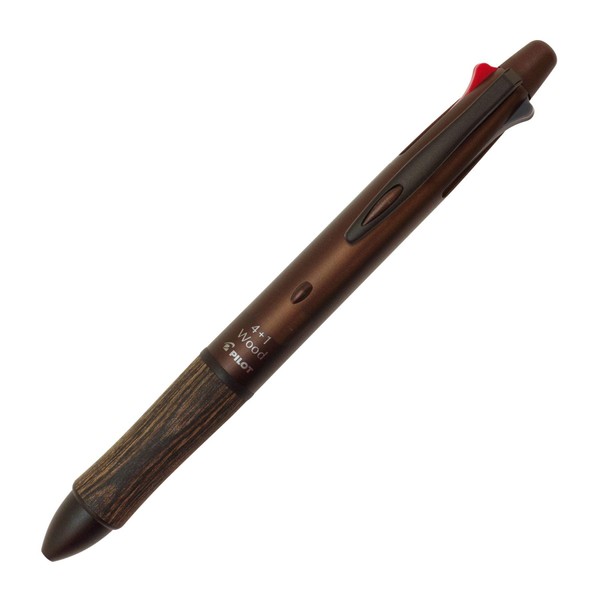 Pilot 4+1 Wood/Wood [Dark Brown] BKHFW2SRDBN Max Diameter 0.56 inches (14.1 mm), Total Length: 5.8 inches (148 mm) Ballpoint Pen 